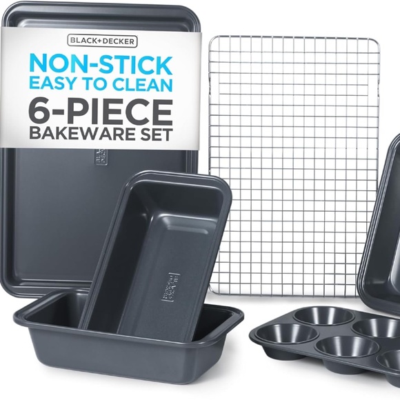 BLACK & DECKER 6-Piece Carbon Steel Bakeware Set, NWT - Picture 2 of 6